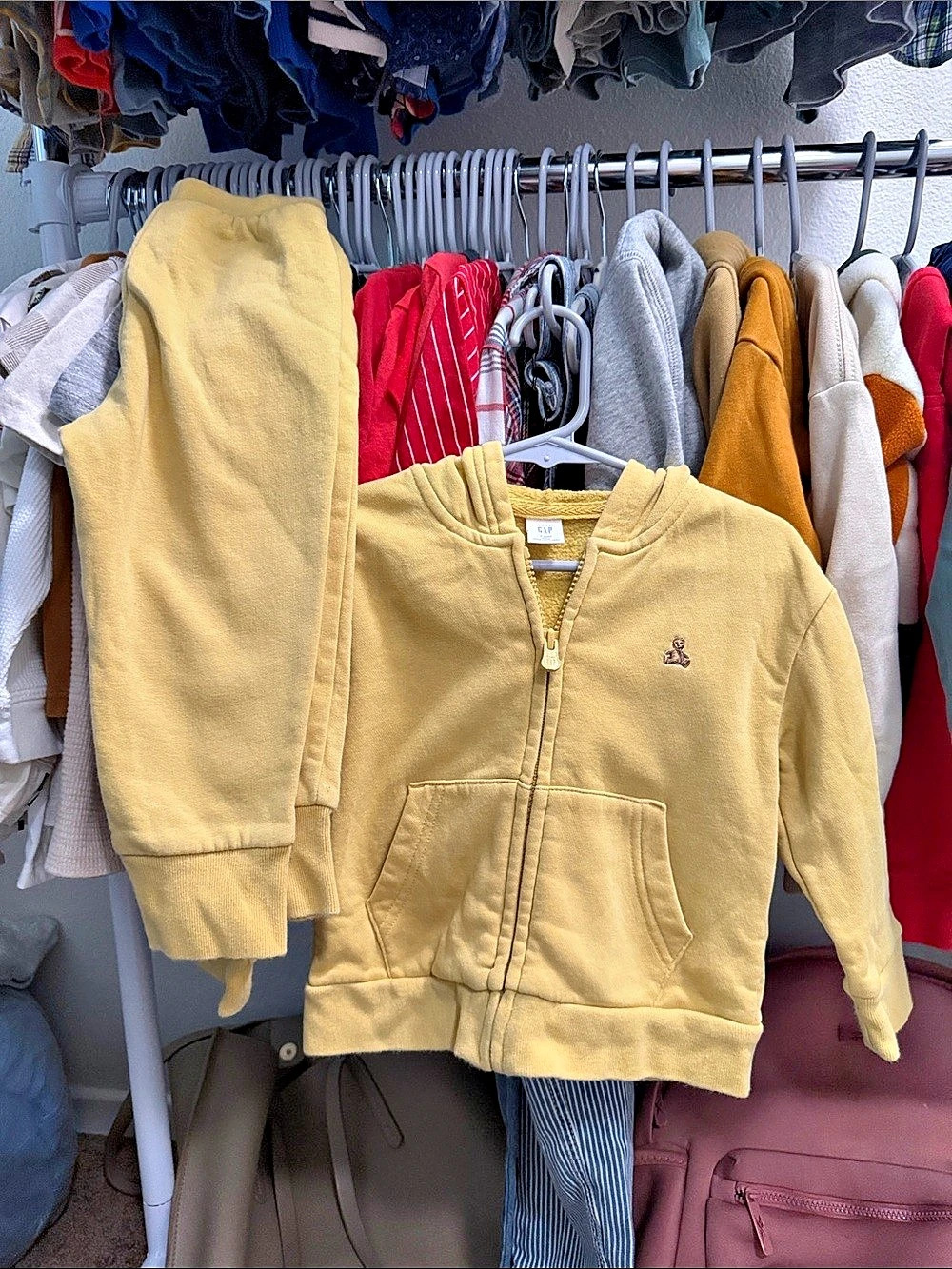 Gap Baby VintageSoft Brannan Bear Sweat Set Yellow Zip Hoodie